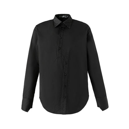 FRKM SCD SS Unisex Slim Long Sleeve Button Black Shirt - GORDON.