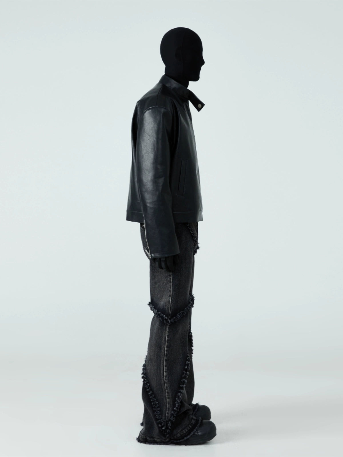FRKM SCD 23 F W PU leather short slim stand-up collar jacket - QUITE.