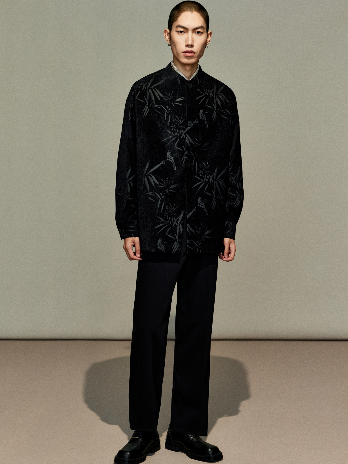 OWNLIFE bamboo sparrow chenille velvet jacquard jacket - JOSIE.