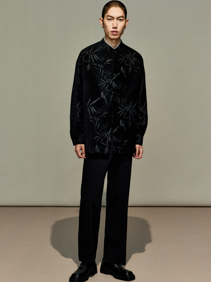 OWNLIFE bamboo sparrow chenille velvet jacquard jacket - JOSIE.