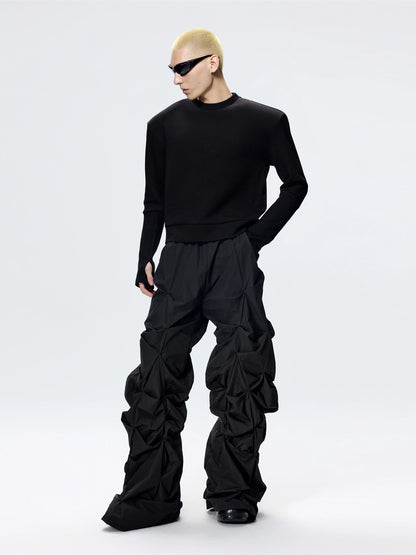 FRKM SCD Staple Embellished Inverted Triangle Metal Rivets Sweatshirt- STORM.