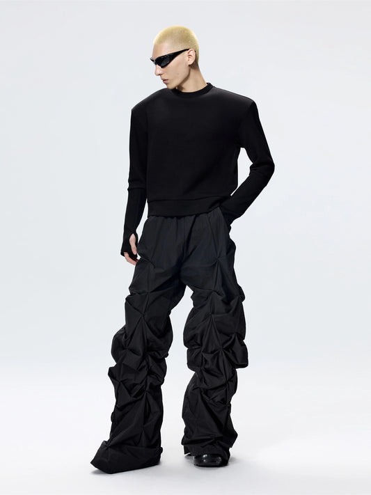 FRKM SCD Staple Embellished Inverted Triangle Metal Rivets Sweatshirt- STORM.