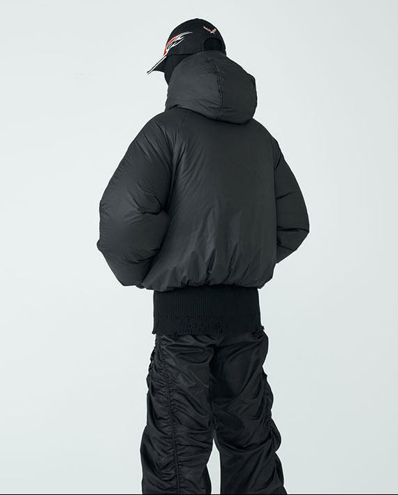 FRKM SCD FW 90 White Duck Down Thick Hooded Neutral Short Jacket - MALCOLM.
