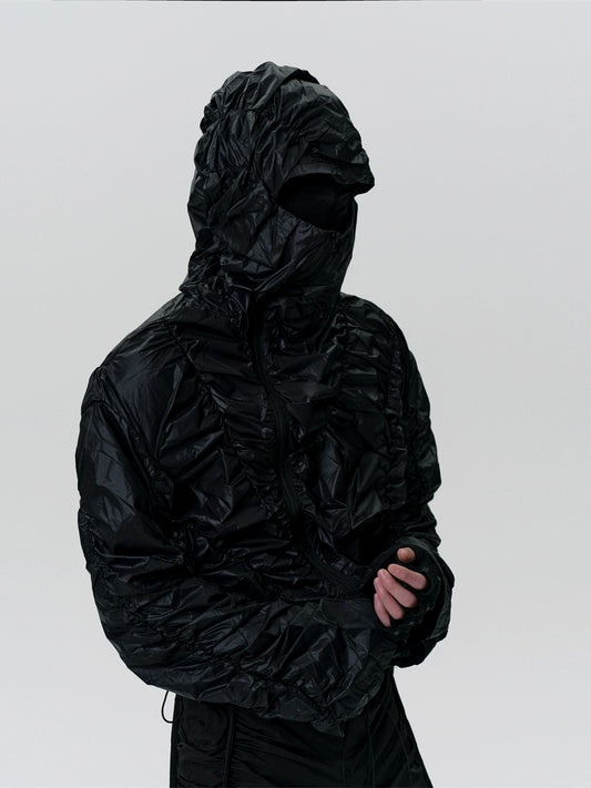 FRKM SCD Ruffled Sweatshirt Pleated hoodie and Pant Set - AALIYAH.