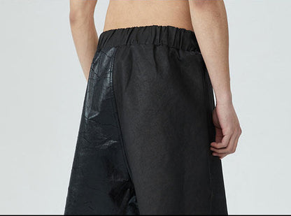 FRKM SCD SS summer heavy coated wax unisex slit loose stitching wide-leg shorts - ERILA.