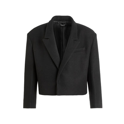 FRKM SCD Tweed Suit Black Loose Jacket with Concealed Buttons - BONNIE.