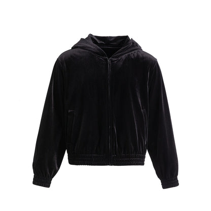 FRKM SCD Textured Velvet Sweatshirt Cardigan Jacket - GHOST.