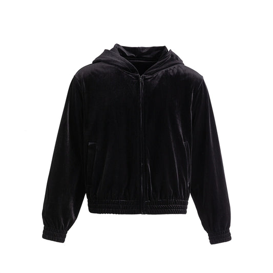 FRKM SCD Textured Velvet Sweatshirt Cardigan Jacket - GHOST.