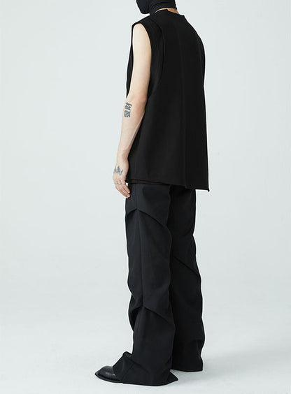 FRKM SCD deconstructed loose asymmetric sleeveless vest- CARTER.
