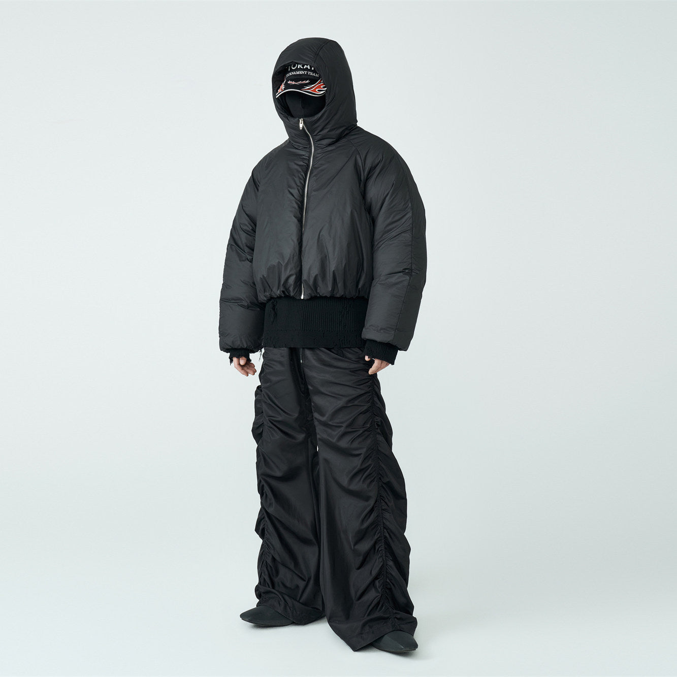 FRKM SCD FW 90 White Duck Down Thick Hooded Neutral Short Jacket - MALCOLM.