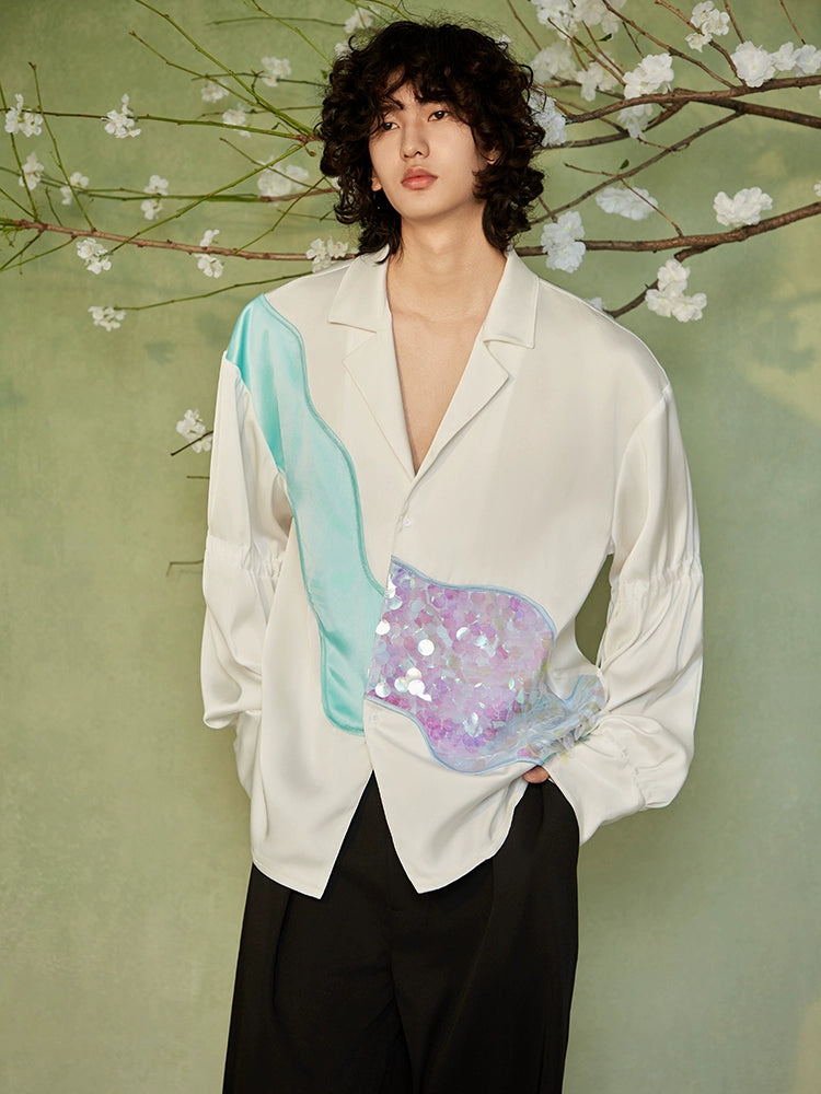 JIECHI casual acetate white loose long-sleeved unisex shirts - ISLA.