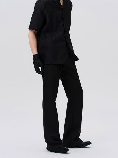 FRKM SCD slightly elastic stiff fabric three-dimensional flared pants - LESTER.