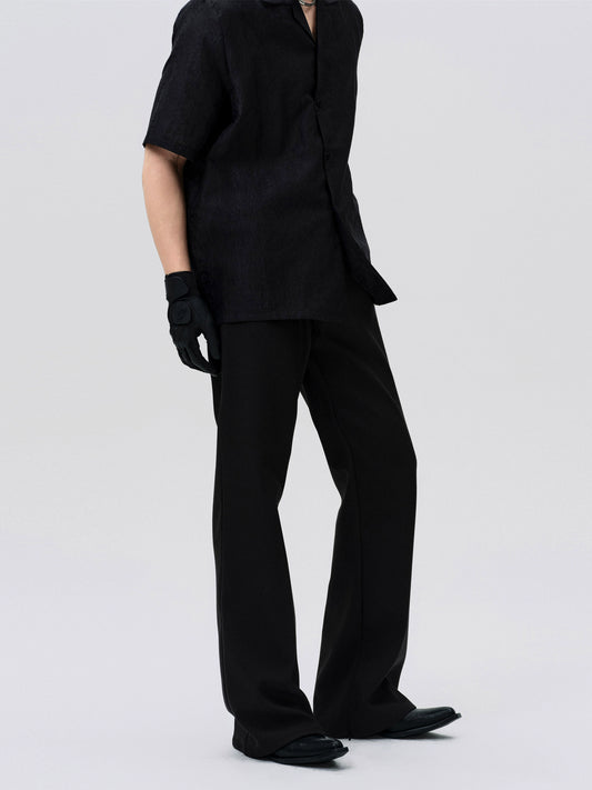 FRKM SCD slightly elastic stiff fabric three-dimensional flared pants - LESTER.