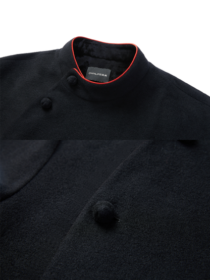 OWNLIFE  imported woolen short coat with partial placket buckles -GRAND.