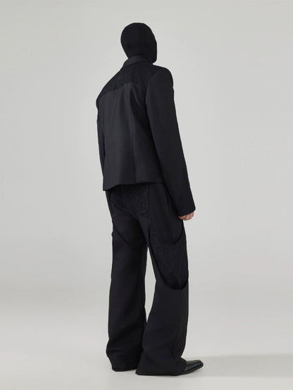 FRKM SCD Lace Panels Irregular Casual Slim Fit Blazer and Pant Set - NARA.