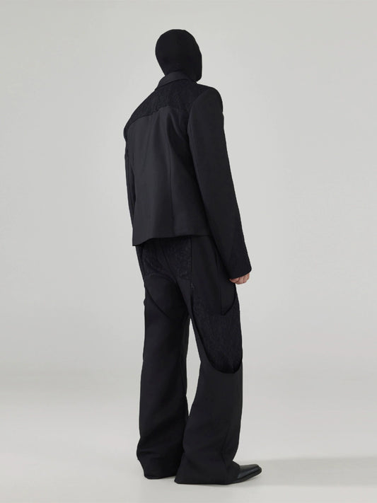 FRKM SCD Lace Panels Irregular Casual Slim Fit Blazer and Pant Set - NARA.