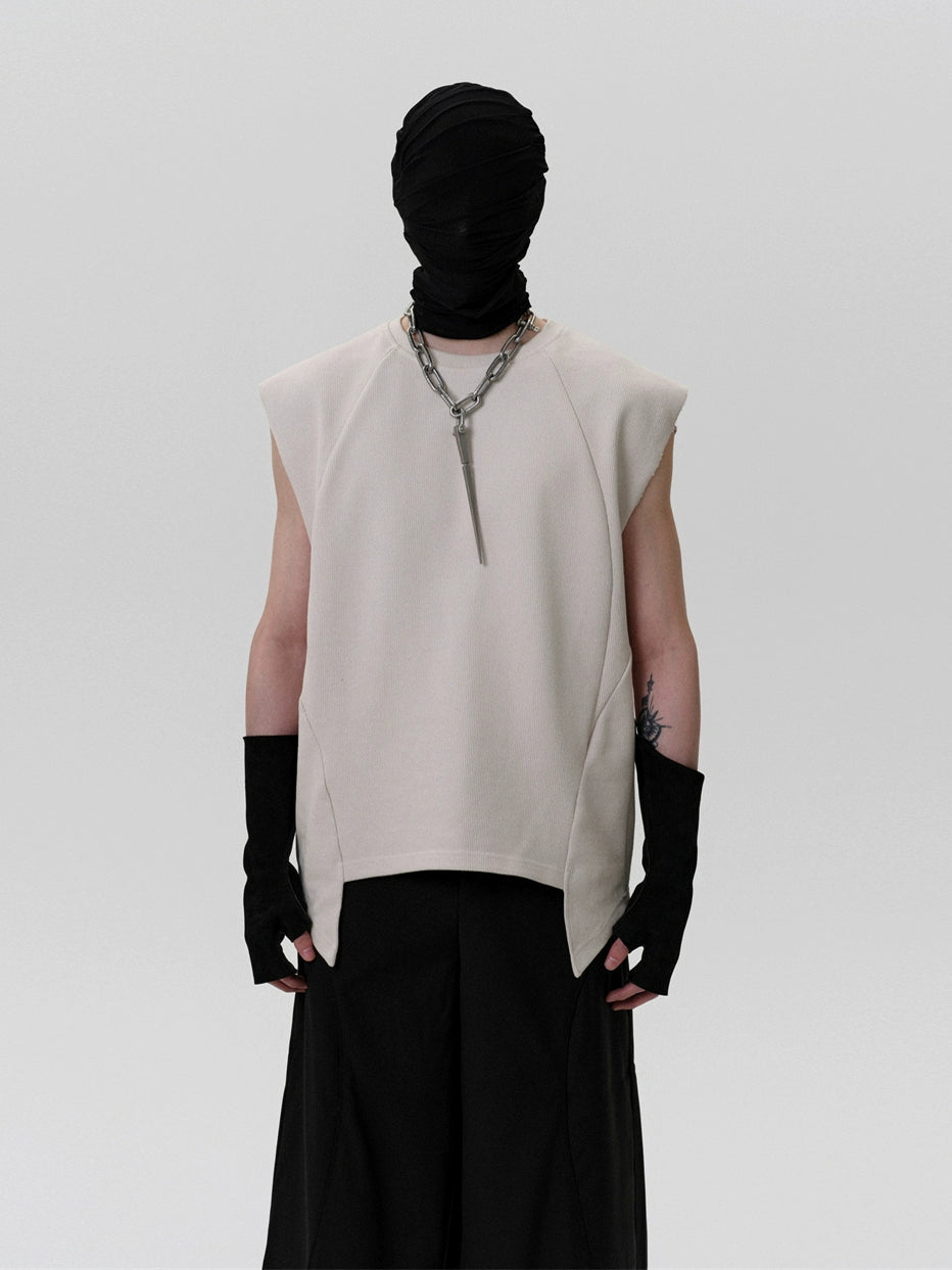 FRKM SCD Deconstructed Sleeveless Shoulder Vest - IRIS.