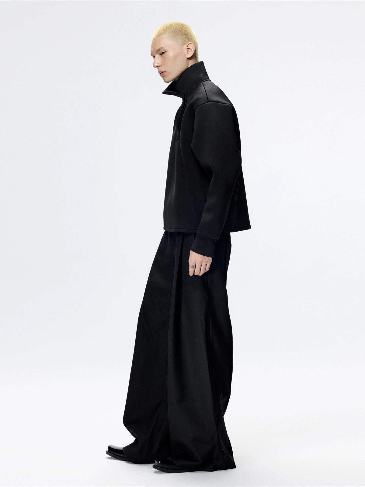 FRKM SCD Slanted Neck Deconstructed Cotton Sweatshirt Top - GRENADE.