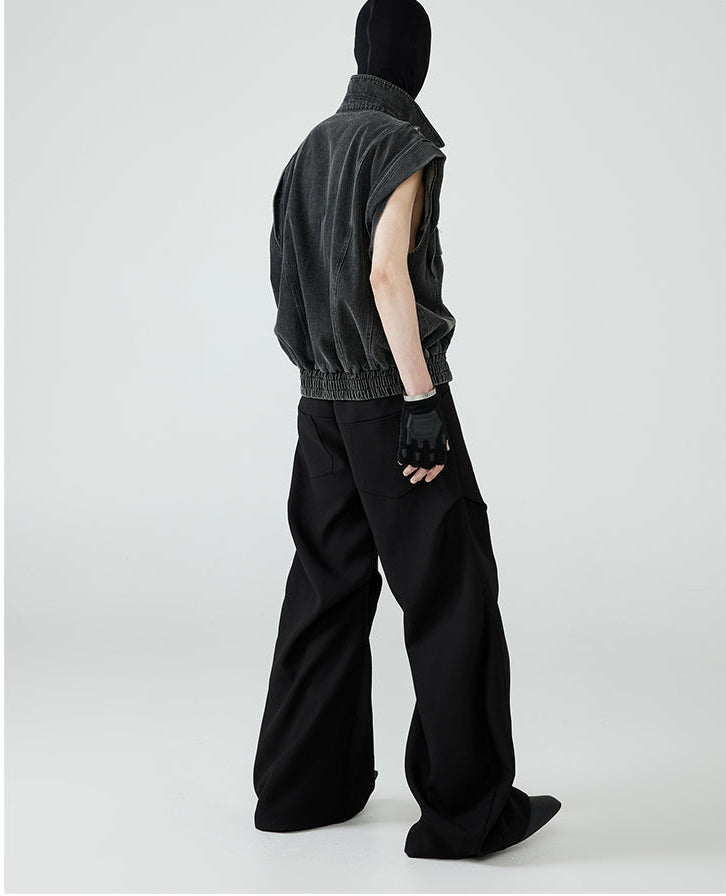 FRKM SCD Textured Double Pressed/Machemitar Cut Casual Pants -BARBARA.