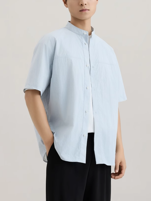 OWNLIFE short-sleeved shirt sky blue versatile - RICHARD.