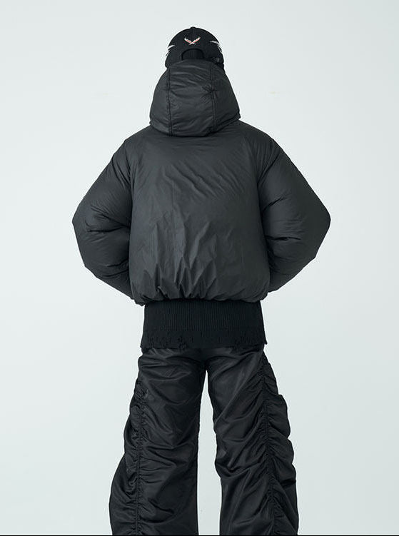 FRKM SCD FW 90 White Duck Down Thick Hooded Neutral Short Jacket - MALCOLM.