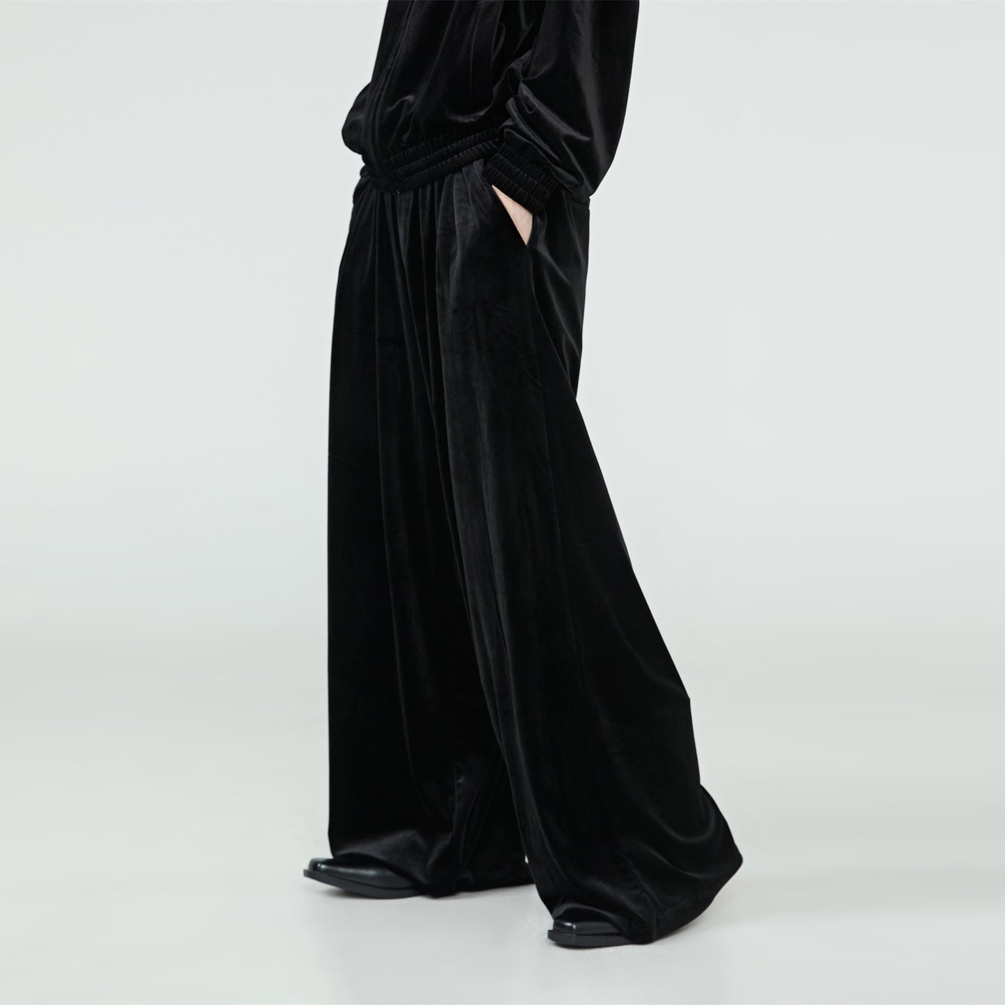 FRKM SCD Velvet Wide-leg Floor-length Drape Loose Casual Pants - HASH.