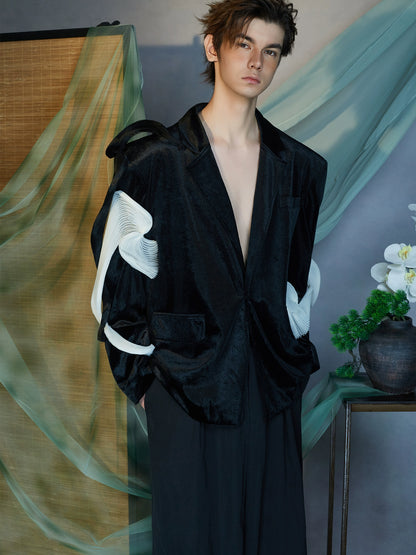 JIECHI  Casual Loose Notched Lapel Blazer - HANS.