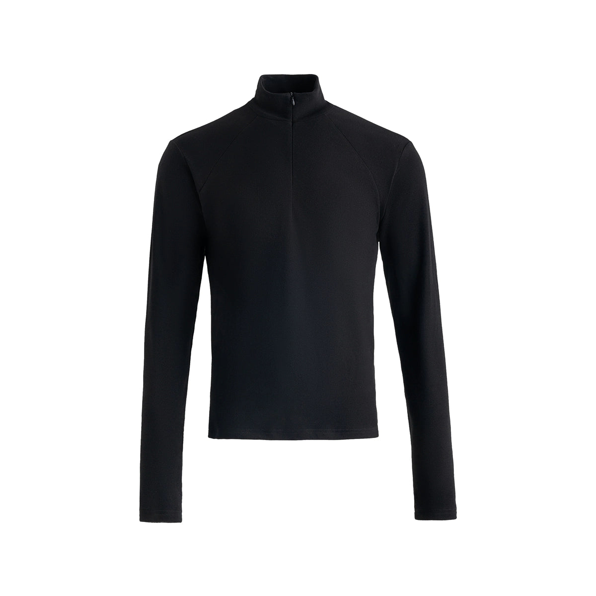 FRKM SCD Velvet Long Sleeve Black Slim Fit Half-Neck Top - JOHN.