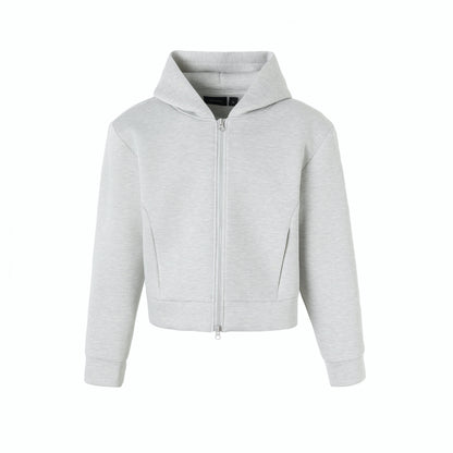 FRKM SCD Twill Air Cotton Hooded Sweatshirt Grey Zip Cardigan - THUNDER.