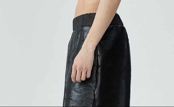 FRKM SCD SS summer heavy coated wax unisex slit loose stitching wide-leg shorts - ERILA.