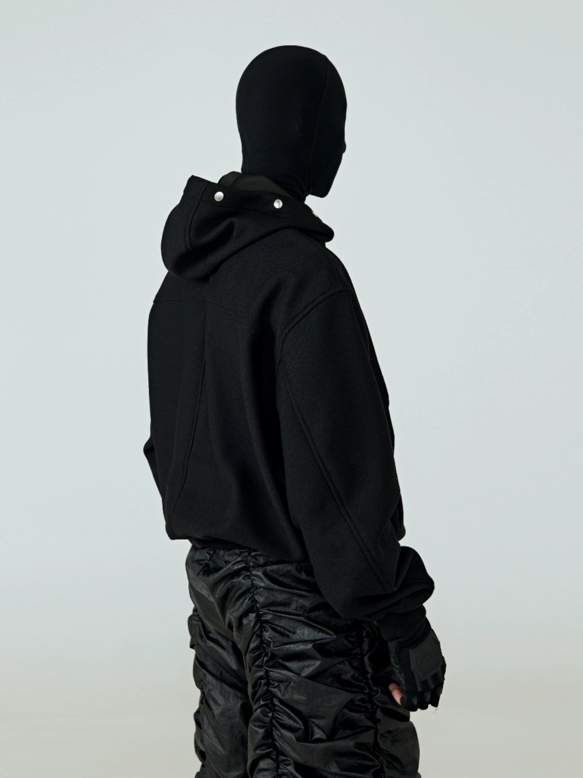 FRKM SCD Mask Deconstructed Paneled Studded Hooded Cardigan- PHARRELL.