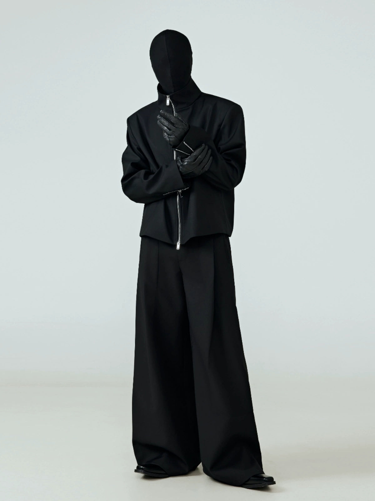 FRKM SCD Stand Collar Black Cropped Jacket - QUIET.
