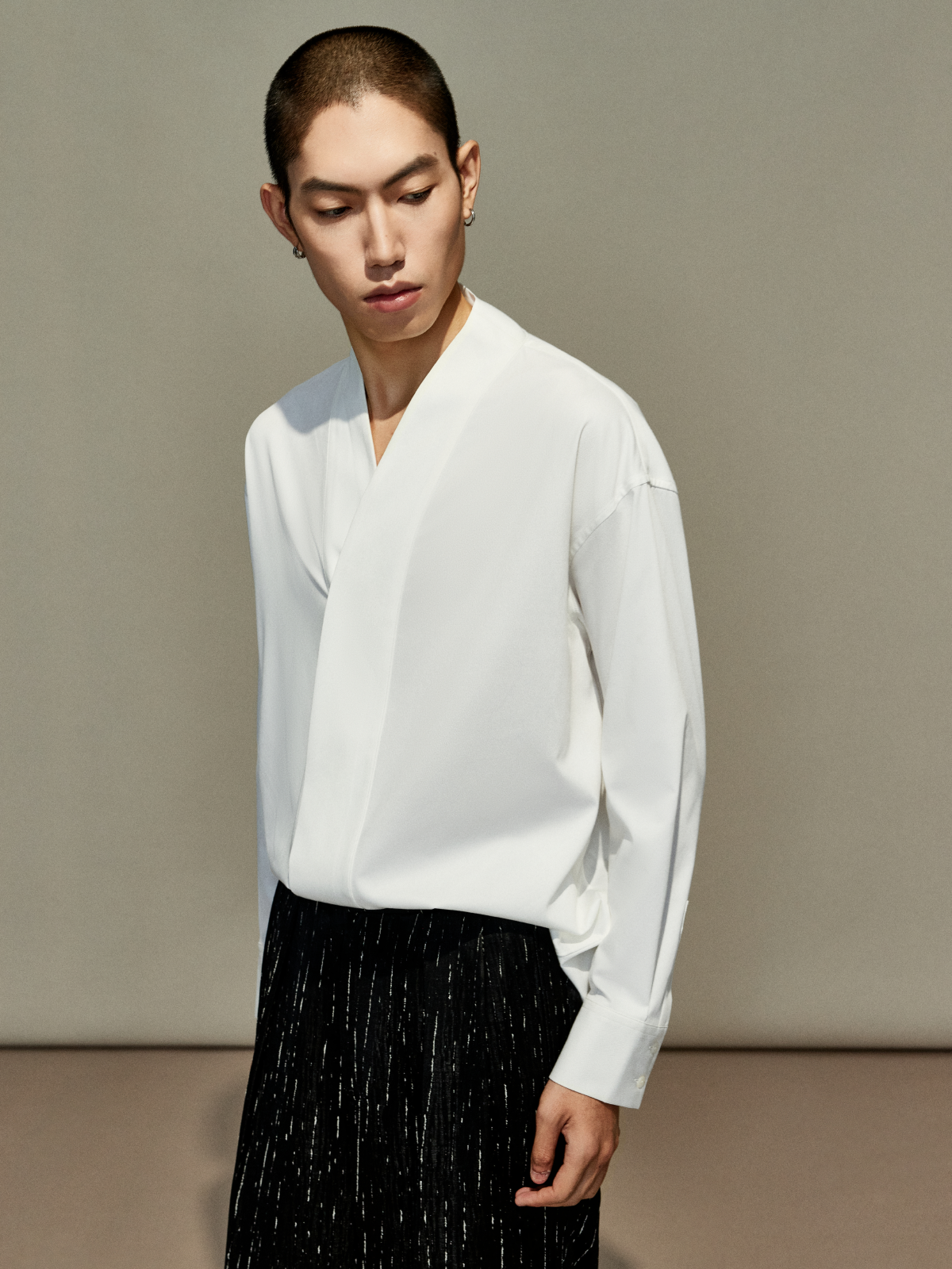 OWNLIFE cross-collared shirt Hanfu bamboo fiber texture - ROB.