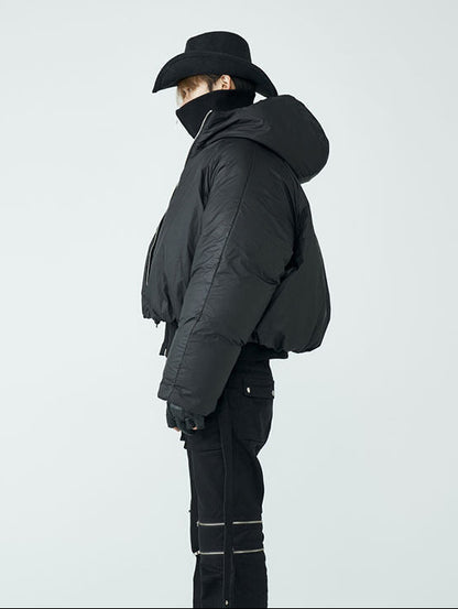 FRKM SCD FW 90 White Duck Down Thick Hooded Neutral Short Jacket - MALCOLM.