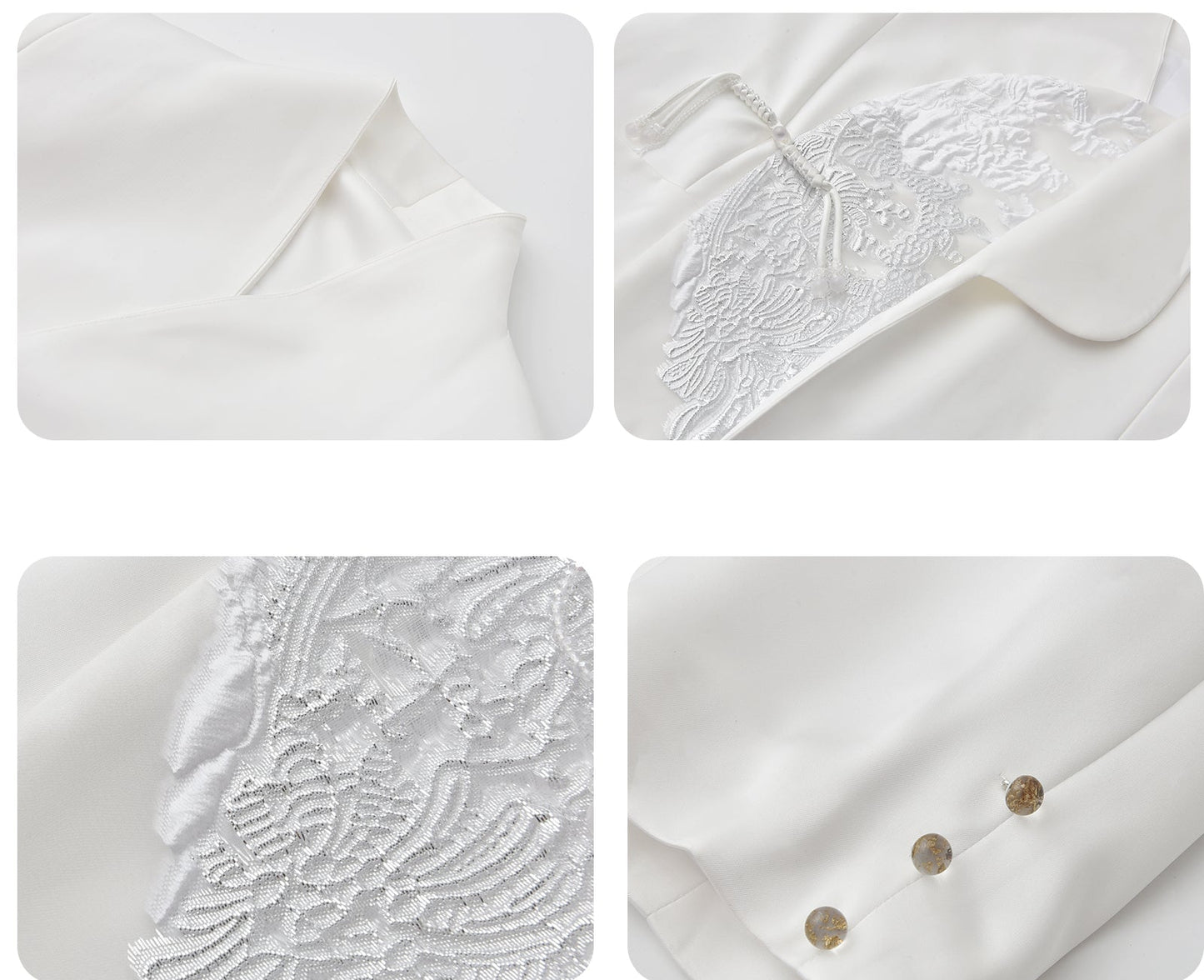 JIECHI  embroidered white irregular bias suit  - QUOTE.