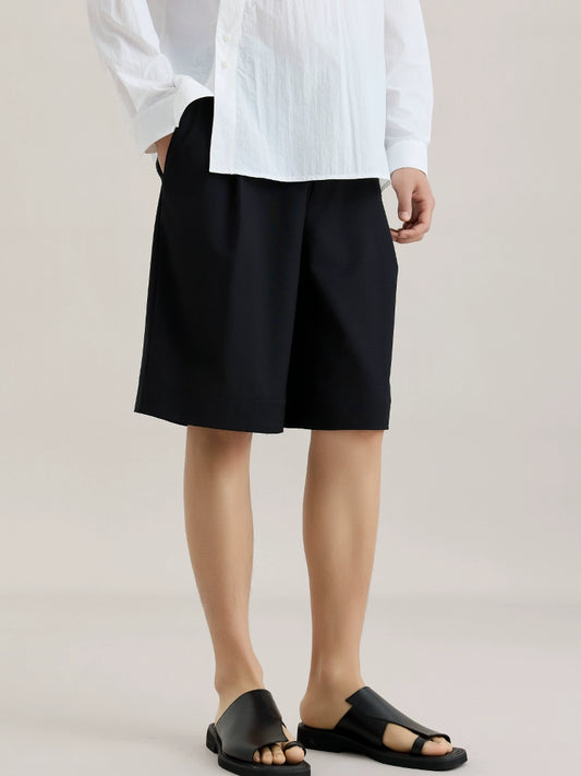 OWNLIFE Cool Wool Slimming Cropped Shorts - RICH.