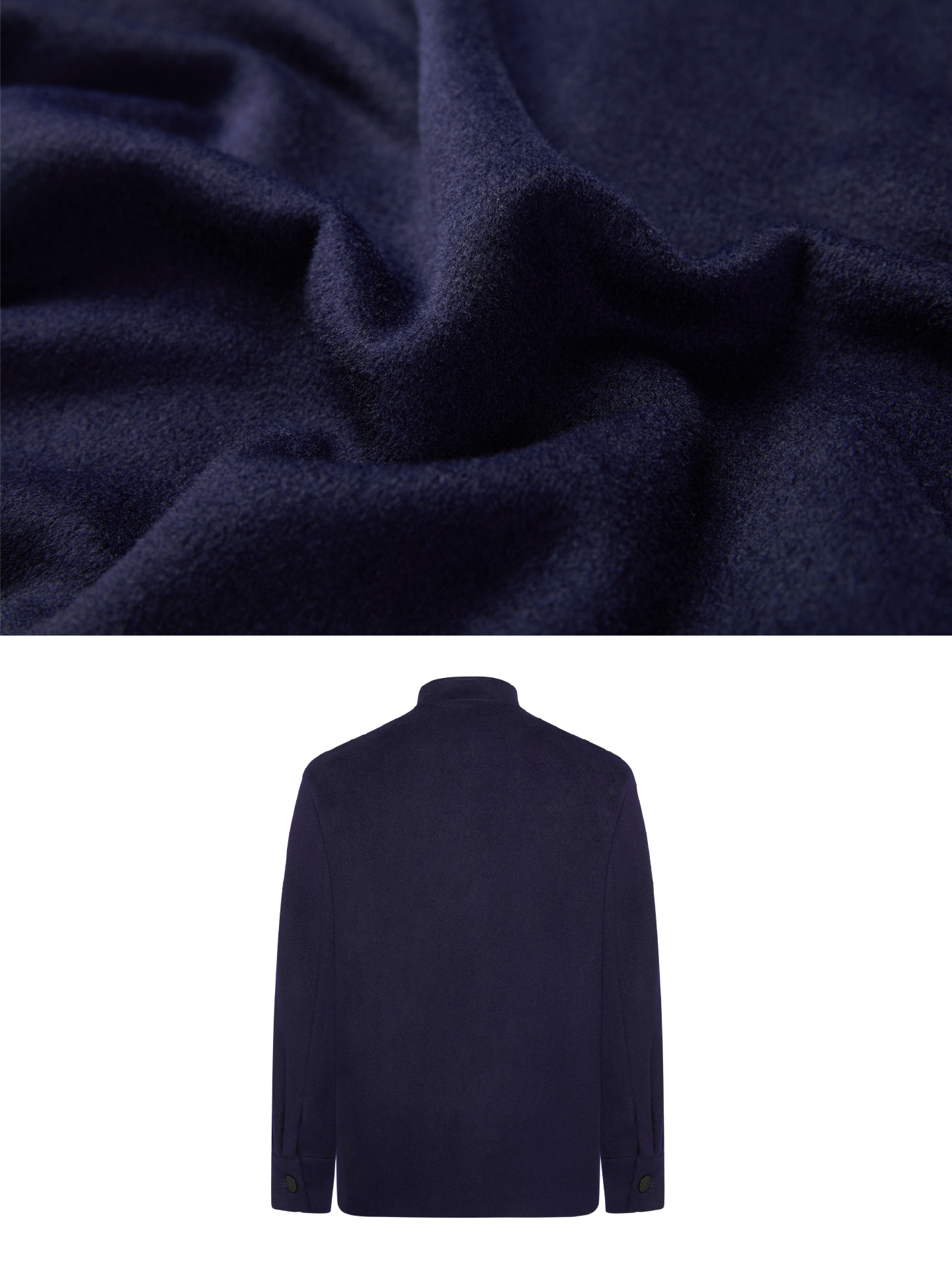 OWNLIFE stand-up collar partial placket buckle imported wool coat - ROY.