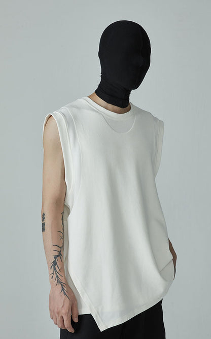 FRKM SCD deconstructed loose asymmetric sleeveless vest- CARTER.