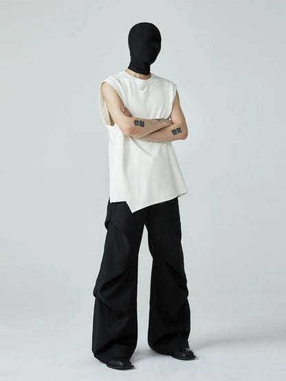 FRKM SCD deconstructed loose asymmetric sleeveless vest- CARTER.