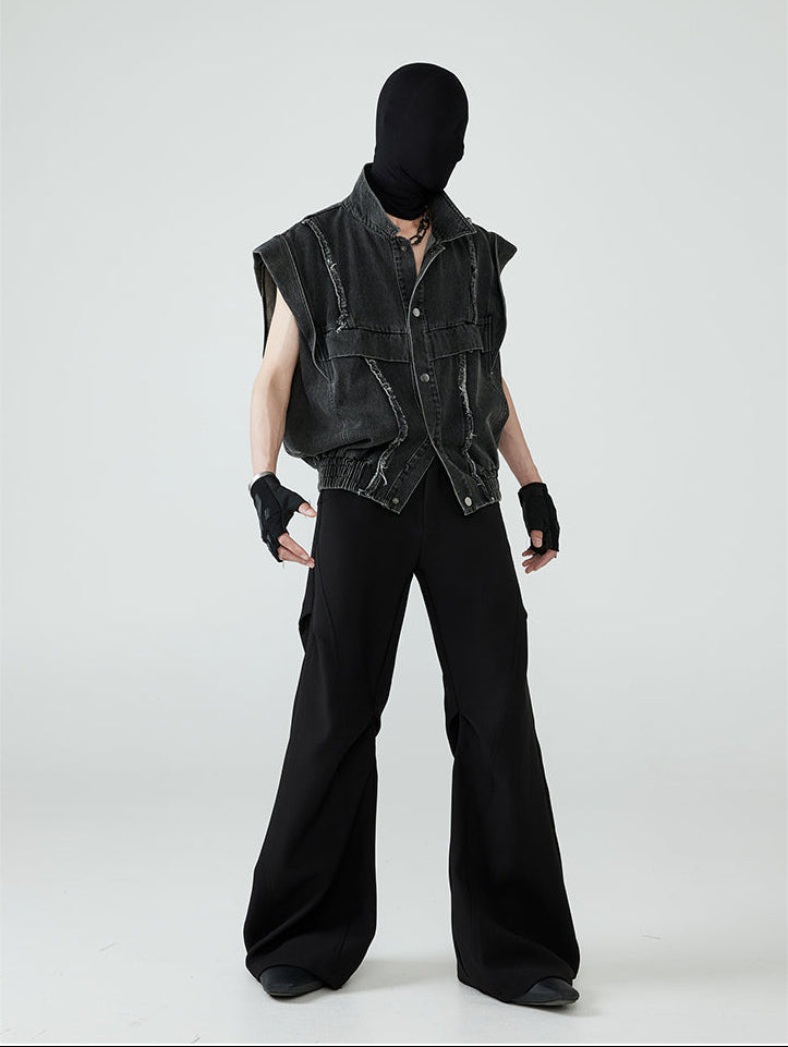 FRKM SCD Textured Double Pressed/Machemitar Cut Casual Pants -BARBARA.