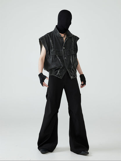 FRKM SCD Textured Double Pressed/Machemitar Cut Casual Pants -BARBARA.