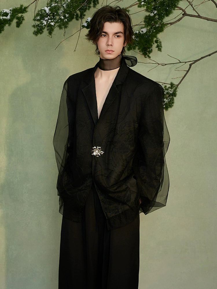 JIECHI silhouette high-end loose suit top- GREG.
