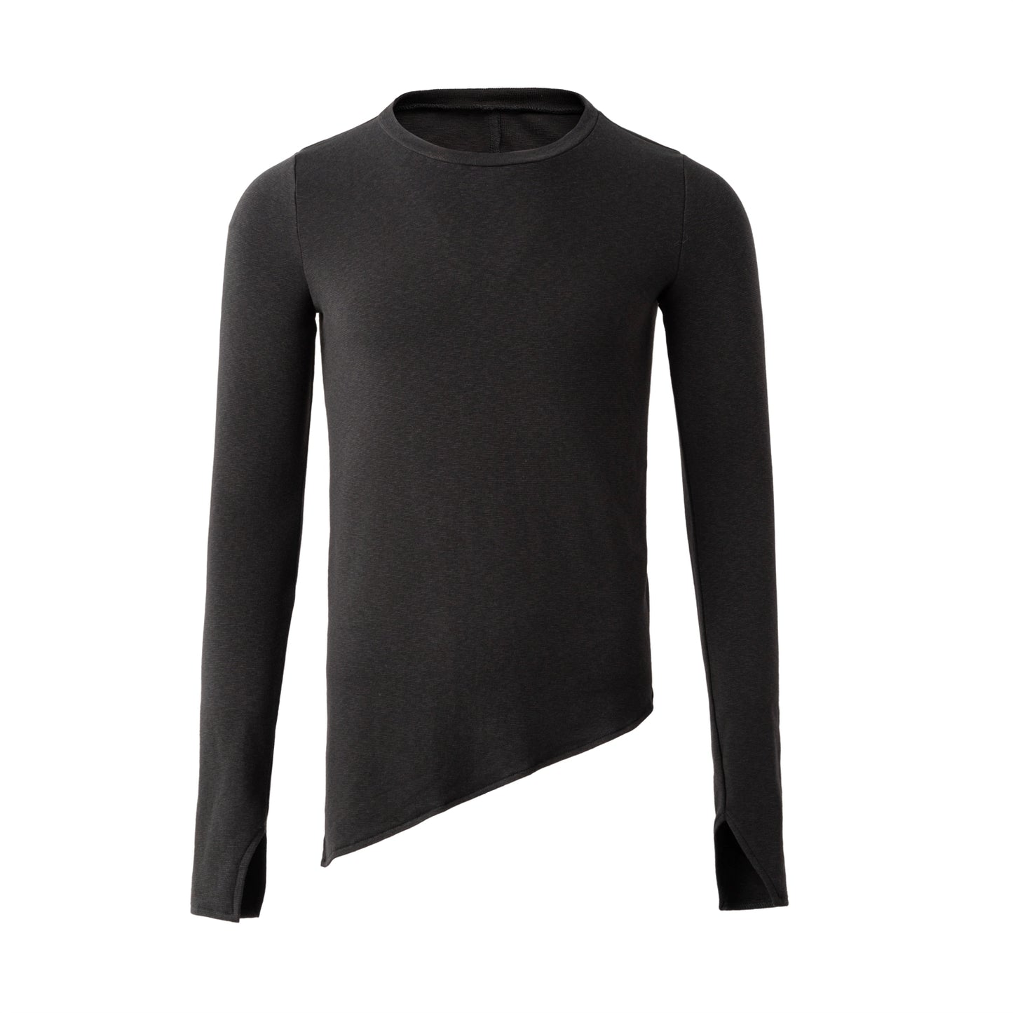 FRKM SCD Irregular Bevel Hem Slim Fit Stretch Basic Long Sleeve T-Shirt- ULTRA.