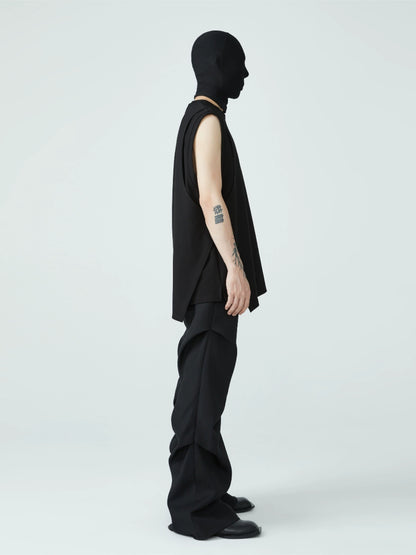 FRKM SCD deconstructed loose asymmetric sleeveless vest- CARTER.