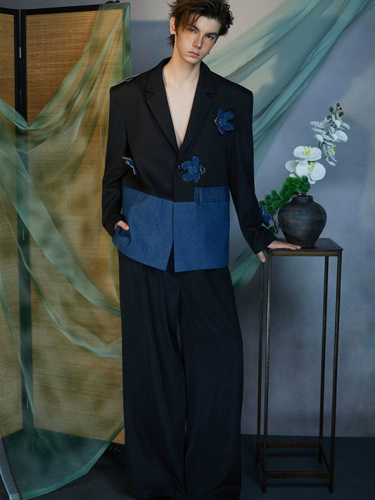 JIECHI Naraku Flower splicing loose men's suit- EAMON.