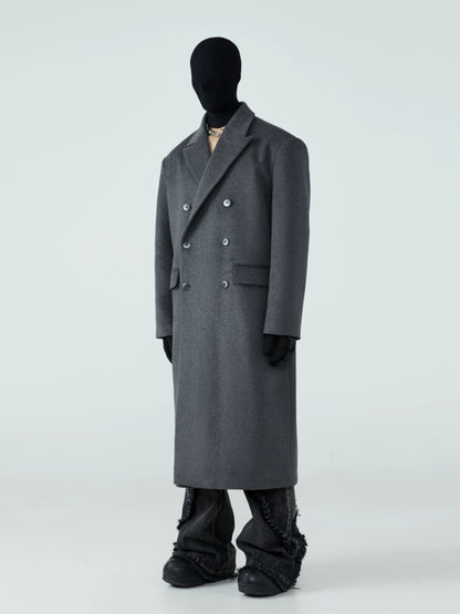 FRKM SCD Double Breasted Cashmere Thickened Wool Midi Jacket - NONNY.