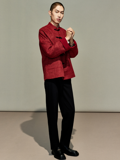 OWNLIFE Tang tweed buckle high end coat  - KENDY.