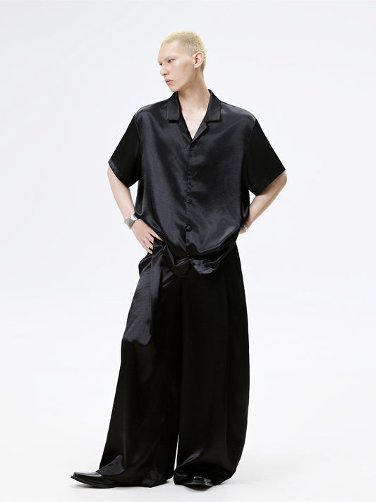 FRKM SCD Gilded Satin Drape Loose Wide-leg Pants and Top - GRANT.