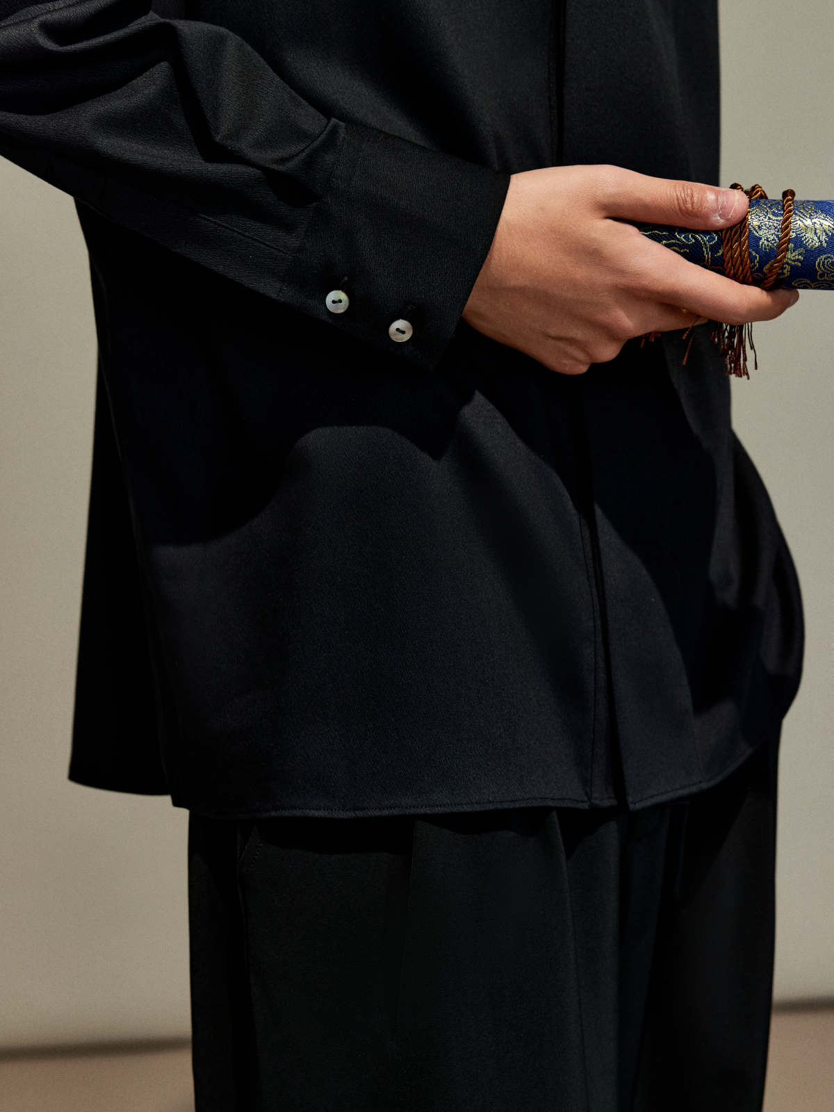 OWNLIFE cross-collared shirt Hanfu bamboo fiber texture - ROB.