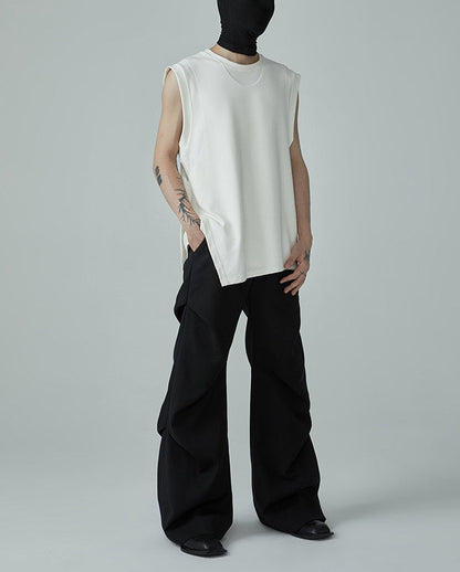 FRKM SCD SS Casual Summer Pleated Loose Flare Suit Pants -DANA.